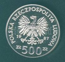 Lengyelország 1987. 500Zl Ag "Labdarúgó EB" T:PP