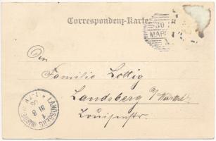 1903 Mariánské Lázne, Marienbad; Kaiserstrasse. Lederer & Popper / street. Montage with donkey c...