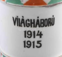 1915 Altrohlau világháborús propaganda bögre, II. Vilmos arcképével, jelzett, pattanással, m: 9,5 cm