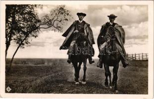 Hortobágy, Csikósok lovon, magyar folklór. Magyar Rotophot Társaság 536