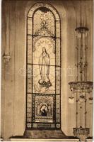 Budapest VIII. Ablak a Mária-kongregáció otthon kápolnájából. Horánszky utca 20.