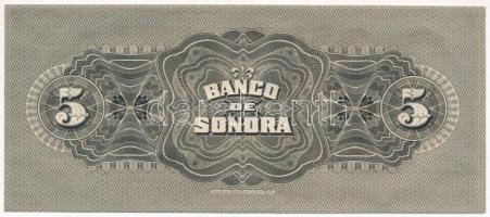 Mexikó / Sonora DN (1911) 5P "DU 371266" T:AU Mexico / Sonora ND (1911) 5 Pesos "DU 3...