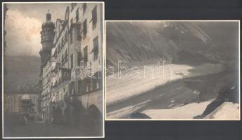 1930 Dr. Bíró Pál felvételei, 2 db vintage fotó, az egyik feliratozva, aláírva, ezüst zselatinos fotópapíron, 17,1×23,1 cm és 23,3×17,4 cm