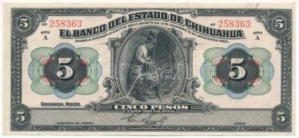 Mexikó / Chihuahua DN (1913) 5P &quot;A 258363&quot; T:XF Mexico / Chihuahua ND (1913) 5 Pesos &quot;A 258363&quot; C:XF Krause P#S132