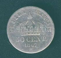 Franciaország/Második Császárság 1867BB 50c Ag T:3