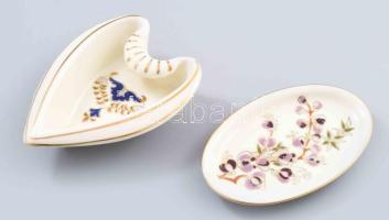 Zsolnay 2 darab ékszeres tálka. Jelzett, hibátlan, h: 11,5-12 cm
