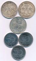 1992. 200Ft Ag "MNB" (2x) + 1994. 200Ft Ag "Deák" + 2004-2007. 50Ft Cu-Ni (3xklf...