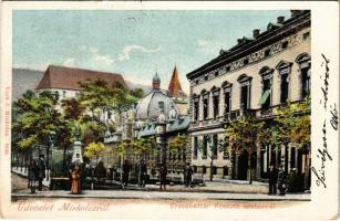 1902 Miskolc, Erzsébet tér a Kossuth szoborral. Kiadja Verö J. (kis szakadás / small tear)