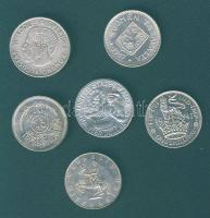 Kis Ag tétel 6db, benne olasz, amerikai, osztrák, brit, finn pénzek T:2,3