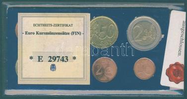 Finnország 1999-2001. 1c-2&#8364; 8klf db, bontatlan kereskedői szettben T:1,2 Tanúsítvánnyal!