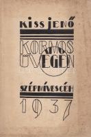 Kiss Jenő: Kormos üvegen. Versek. [Kolozsvár] (Cluj), 1937. Erdélyi Szépmíves Céh (Minerva Rt.) 98 p. Oldalszámozáson belül Vásárhelyi Z. Emil 3 egész oldalas illusztrációjával. (Erdélyi Szépmíves Céh IX. sorozatának 21. számú könyve.) Monoki 3153. Fűzve, illusztrált, enyhén foltos kiadó borítóban.