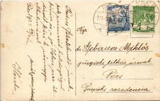 1925 Pécs, Dömör-kapui kilátó. dr. Gebauer Miklós c. apát, pápai kamarásnak küldött levél. Hegyessy ...