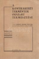 Csonti Szabó István, vitéz: A konyhakerti termények okszerű termesztése. 183 rajz és képpel. Budapest, 1944. ,,Pátria" Irodalmi Vállalat és Nyomda Rt. 300 + [2] p. + 34 t. (24 kétoldalas). Oldalszámozáson belül számos egész oldalas és szövegközti ábrával kísért szakmunka. Első kiadása 1935-ben jelent meg, példányunk a 4., javított és bővített kiadásból való. Az első két ív levelein halvány foltosság. BOEH VIII. 4240. Fűzve, kiadói borítóban.