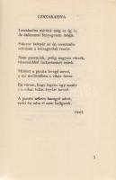 Nagy László:
Tűnj el fájás. Versek.
(Budapest), 1949. Hungária Könyvkiadó N. V. (Hungária Hírlapny...