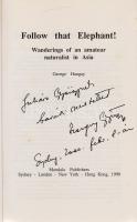 Hangay, [György] George: Follow that Elephant! Wanderings of an amateur naturalist in Asia. (Dedikált.) Sydney-London-New York-Hong Kong, 1990. Mandala Publishers. [4] + 331 + [1] p. + 28 t. (kétoldalas, ebből 8 színes). Egyetlen kiadás. Dedikált: ,,Juhász Györgynek baráti szeretettel Hangay György. Sydney, 2000. febr. 6-án. Oldalszámozáson belül a szerző szövegközti rajzaival és karikatúráival. A táblák fotóanyaga szintén a szerzőtől származik. Fűzve, színes, illusztrált kiadói borítóban. Jó példány.