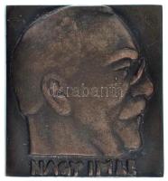 Beck András (1911-1985) ~1980. (1989) Nagy Imre egyoldalas, öntött bronz plakett, hátoldalán 1958 - Június 16. - 1989 gravírozva, eredeti dísztokban (70x65mm) T:UNC
