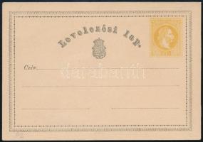 1869 Használatlan magyar nyelvű 2kr díjjegyes levelezőlap