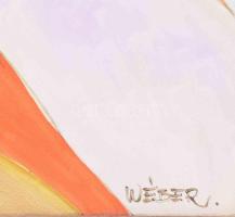 Wéber József (1946-2012): Női társaság. Akril, farost, jelzett, felületi sérülésekkel. Dekoratív ker...