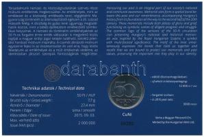 2015. 50Ft Cu-Ni "Nemzeti és Történelmi Emlékhelyek" első napi veret számozott emléklapon,...