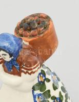 Gorka Géza (1895-1971): Kis Erzsi figura. Keramos Rt .Nógrádverőce. Mázas kerámia, kézzel festett, j...