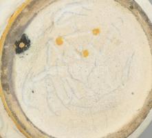 Gorka Géza (1894-1971): Habános váza. Korongozott cserép, csontszínű, repesztett (ún. Bidtel) alapmá...