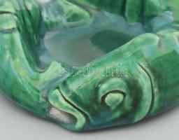 Zsolnay - Gorka Géza (1894-1971): halas hamutál. Mázas kerámia , jelzett, hibátlan d: 12 cm