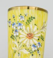 4 db felvidéki fürdőpohár: Bártfai emlék, Szliácsfürdő (plasztikus virág festéssel), Tátrafüred, Als...