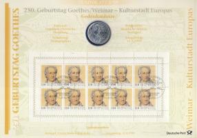 Németország 1999. 10M Ag "SOS-Gyermekfalvak" + 10M Ag "Goethe" nagyalakú emlékív...