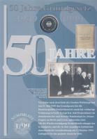 Németország 1999. 10M Ag "50 éve alapították az NSZK-t" nagyalakú emlékíven 2 db bélyegblo...