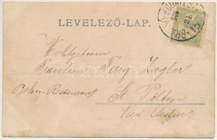 1903 Segesvár, Schässburg, Sighisoara; Marktplatz / Piactér, H. Girscht üzlete / market square, shop...