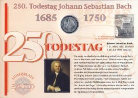 Németország 2000. 10M Ag "Johann Sebastian Bach" nagyalakú emlékíven elsőnapi bélyegzős bé...