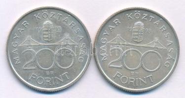 1993. 200Ft Ag "MNB" (2x) T:XF Adamo F13