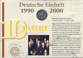Németország 2000. 10M Ag "Német egység" nagyalakú emlékíven elsőnapi bélyegzős bélyeg-kisí...
