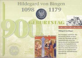 Németország 1998. 10M Ag "Hildegard von Bingen" nagyalakú emlékíven elsőnapi bélyegzős bél...