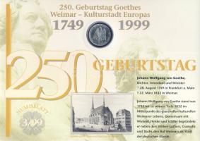 Németország 1999. 10M Ag "SOS-Gyermekfalvak" + 10M Ag "Goethe - Weimar" nagyalak...