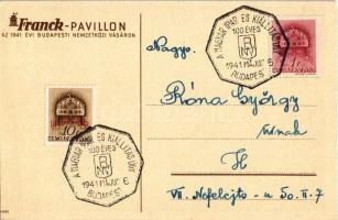 Franck kávé pavilonja az 1941. évi Budapesti Nemzetközi Vásáron, reklámlap. Klösz / Hungarian coffee...