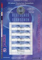 Németország 2002. 10€ Ag "50 éves a Német Televízió" + 10€ Ag "Museumsinsel - Berlin" nagyalakú emlékíveken egy-egy bélyeg-kisívvel, elsőnapi bélyegzőkkel, ismertetőkkel T:BU