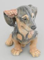 Royal Denmark porcelán kutya, kézzel festett, jelzett, hibátlan 19,5 cm
