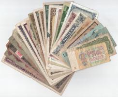 24db-os vegyes magyar és külföldi bankjegy tétel T:F-VG