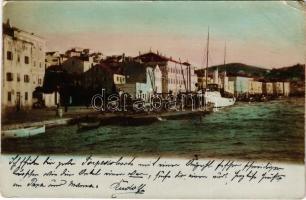 1900 Mali Losinj, Lussinpiccolo; Osztrák-magyar Haditengerészet torpedóhajói / K.u.K. Kriegsmarine Torpedoboote / Austro-Hungarian Navy torpedo boats. photo (EK)