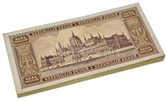 1946. 100.000.000P (84x) egyazon kötegből származó, töredékesen sorszámkövetők bankjegyek "P 23...