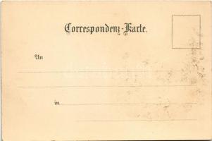 Gruss aus den Bergen / Highlander folklore, alpinist man with cows. H. Metz Kunst-Verlags Anstalt No...