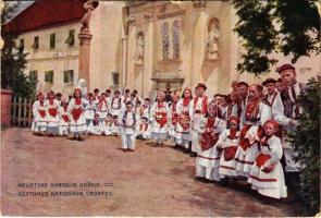 1911 Hrvatske narodne nosnje / Costumes nationaux Croates / Croatian folklore (szakadások / tears)