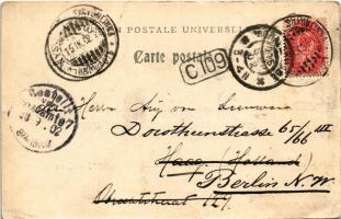 1902 Savonlinna, general view, bridge (wet damage)