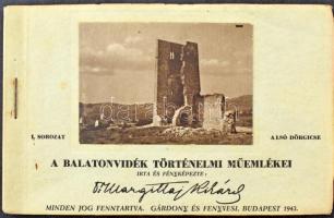 A Balatonvidék Történelmi Műemlékei - Dr. Margittay Richárd; I. sorozat - Alsó Dörgicse. Hiányos régi képeslapfüzet 11 db képeslappal