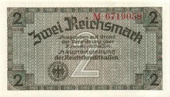 Német 3. Birodalom/Kiadás a megszállt területek részére/Reichskredit kussenscheine DN (1939) 2RM T:I