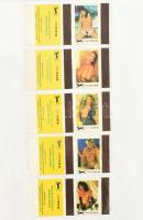 31 db gyufacímke, nagyrészt erotikus, akt képes, néhány egyéb témájú is, A4-es lapokon