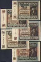 Német 3. Birodalom/Weimari Köztársaság 1922. 5000M (5x) Vj.:Gitter mit 8 benne klf vízjelállások T:I-