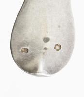 Régi ezüst (Ag) monogramos kanál és villa szett, össz. 6 db, jelzettek, 399 g