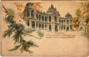 Budapest XIV. Városliget, Ezredéves Országos Kiállítás, Reneszánsz (Renaissance) udvar. barna 2kr Ga. litho s: Cserna (EK)